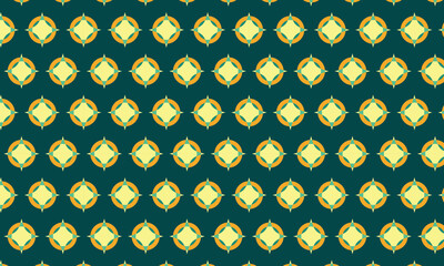 Retro abstract circle and shaped stars pattern. Vector geometric seamless ornament for textile, fabric, interior, ceramic, wallpaper, paper decoration, cover