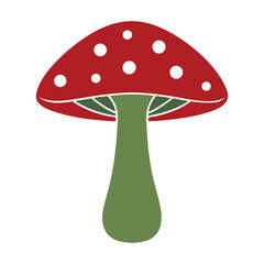 Vector icon of mushroom colorful, isolated on white background.