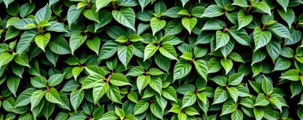 Fototapeta premium Lush green leaves create a vibrant natural wall backdrop, showcasing intricate textures and patterns, texture, lush, vibrant