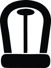 Classic antique scale silhouette isolated object represents weight measurement and balance simple icon for vintage weighing device