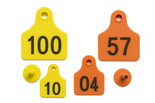 Livestock identification ear tags with unique numbering
