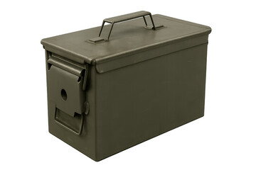 Army green metal ammunition storage box