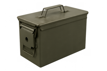Army green metal ammunition storage box