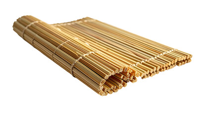 Rolled bamboo placemat, light brown, tied