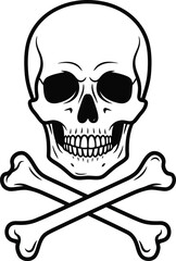 Skull and crossbones symbol on a white background vector