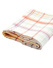 Folded checked dish towel