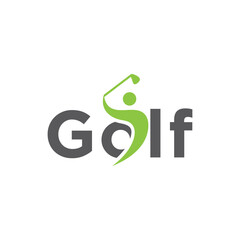 Creative word mark golf logo, Golf club icon logo design vector, Golf logo design