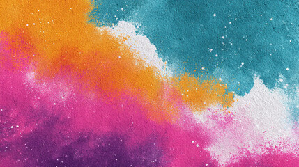 Vibrant abstract background with turquoise, orange, and pink gradients, grainy texture, and subtle noise, perfect for summer event posters, banners, or digital designs