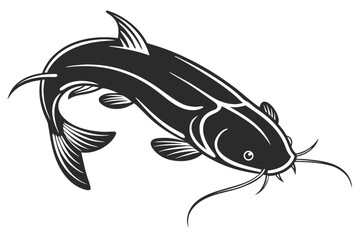 Minimalist catfish icon set for design projects