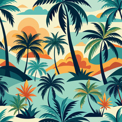 Fototapeta premium set of palm tree