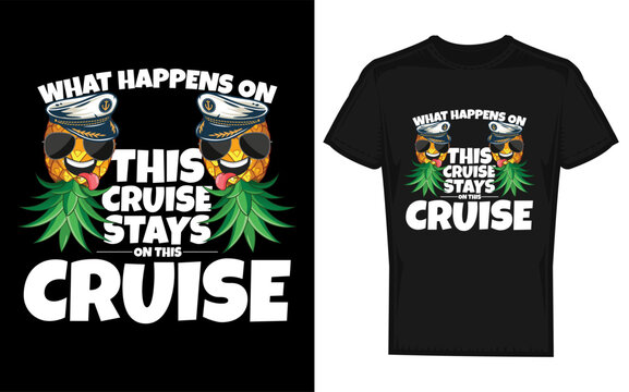 A playful silhouette design capturing the essence of a swinger cruise with the memorable phrase what happens on this cruise stays on this cruise for adult themed parties and events
