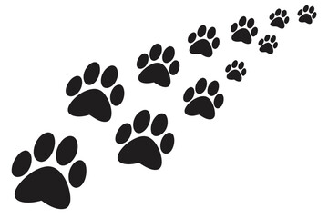 Minimalist dog paw print icon set with four color options