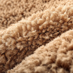 Detailed close-up of teddy bear fur, warm and soft fibers