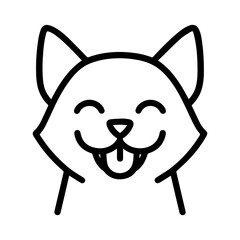 outline happy cat on a white background
Vector line icon animal character emotion, including joy and sadness