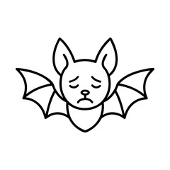 outline sad bat on a white background
Vector line icon animal character emotion, including joy and sadness