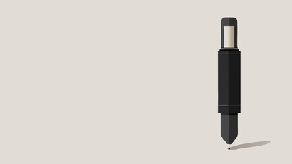 An elegant flat design illustration of a writing pen, depicted against a neutral light background. Suitable for graphic design, blogs, and materials related to education, business, or creativity