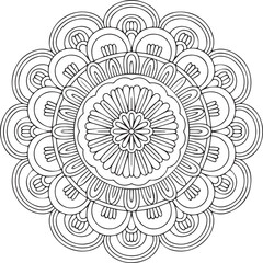 Black and White Boho Mandala Illustration