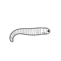 Naklejka premium Outline Silhouette Fishing Bait Worm Design