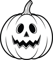 Fototapeta premium Simple halloween pumpkin illustration with a spooky face