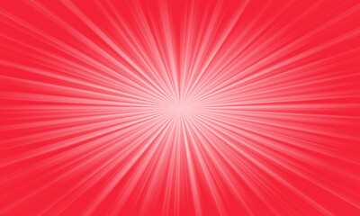 Bright red starburst background with radial light streaks