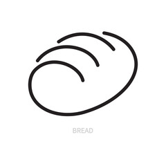 Loaf of bread line icon. Pastry, bakery symbol. Food concept. Isolated on a white background. Editable stroke. Flat design. Vector illustration.