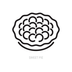Sweet pie line icon. Pastry, bakery symbol. Food concept. Isolated on a white background. Editable stroke. Flat design. Vector illustration.