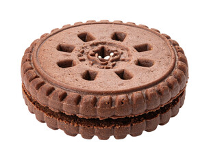 Round chocolate sandwich cookie