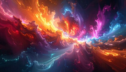 Abstract and Colorful Swirling Nebula: A Mesmerizing Visual Experience