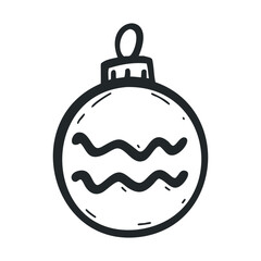 Obraz premium Black and white christmas ornament illustration with zigzag pattern