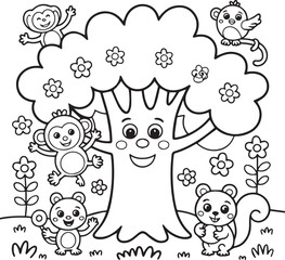  Kids Activity Clipart Bundle Outline | Educational Animal and Nature SVG File
