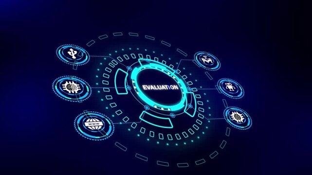 Business Performance Evaluation and Quality Assessment Concept. Modern Technology Analytics for Internet Data Management and Digital Innovation.