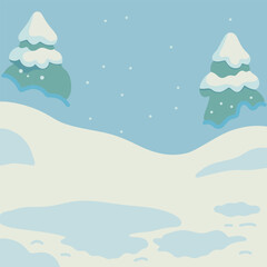 Fototapeta premium Snow Covered Trees Background