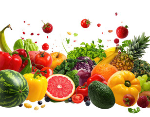 Vibrant assortment of fresh fruits and vegetables