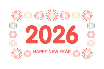 A happy new year greeting card featuring the year two thousand and twenty six