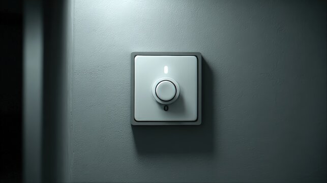 Modern light switch with dimmer functionality in soft lighting