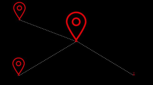 five location icon connected Location line map tracking icon location mark pointer .