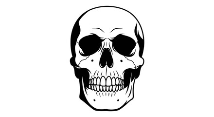 Fototapeta premium Bold skull artwork for edgy fashion apparel designs and tattoo artistry, perfect for Halloween promotions or rock band branding, conveying a sense of rebellion and dark humor, vector art