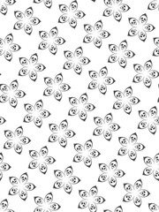 Cute black cartoon skull and flower seamless pattern vector illustration