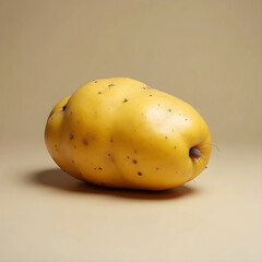 Vector art of single yellow potato on a neutral background in a studio setting