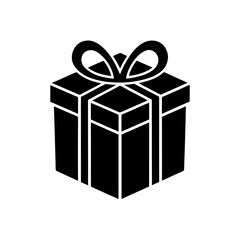 gift box icon silhouette  black vector icon style 
