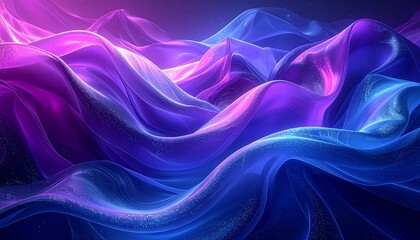 Obraz premium Abstract flowing waves of vibrant blue, purple and pink light