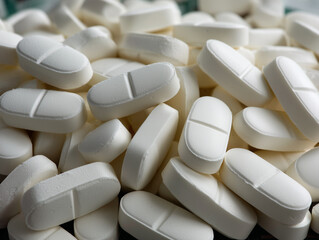 White painkiller tablets 