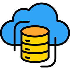 Data Cloud lineal color icon