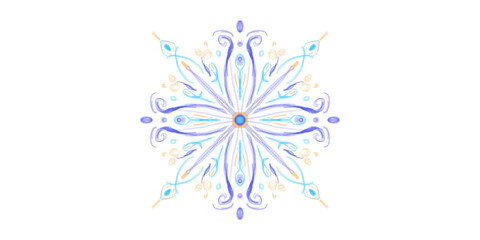 carnival mask isolated on white mandala flower