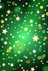Naklejka premium Sparkling green screen background with gleaming stars and shimmering lights, space, emerald