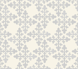 Fototapeta premium Seamless arabesque minimal abstract organic shapes pattern. Floral geometric brocade texture. Fabric background.