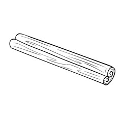 Monochrome botanical fragrant cinnamon sticks spice and herb drawing of plant. Graphic hand drawn ink black and white vector. Good for cooking, spa, medicinal tea, and garden, beauty