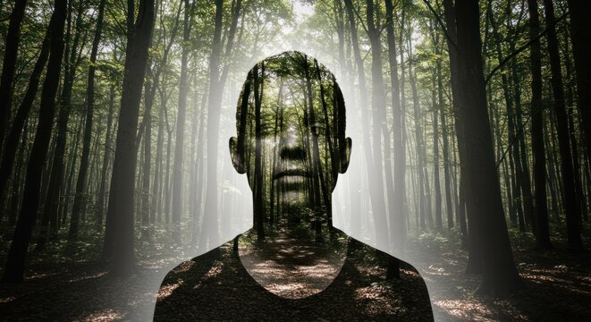 Mysterious child in forest - Powered by Adobe