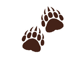 Brown bear paw print icon 