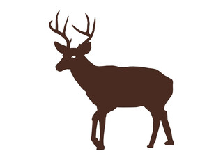 Brown deer silhouette illustration 